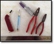 Basic glass cutting tools.